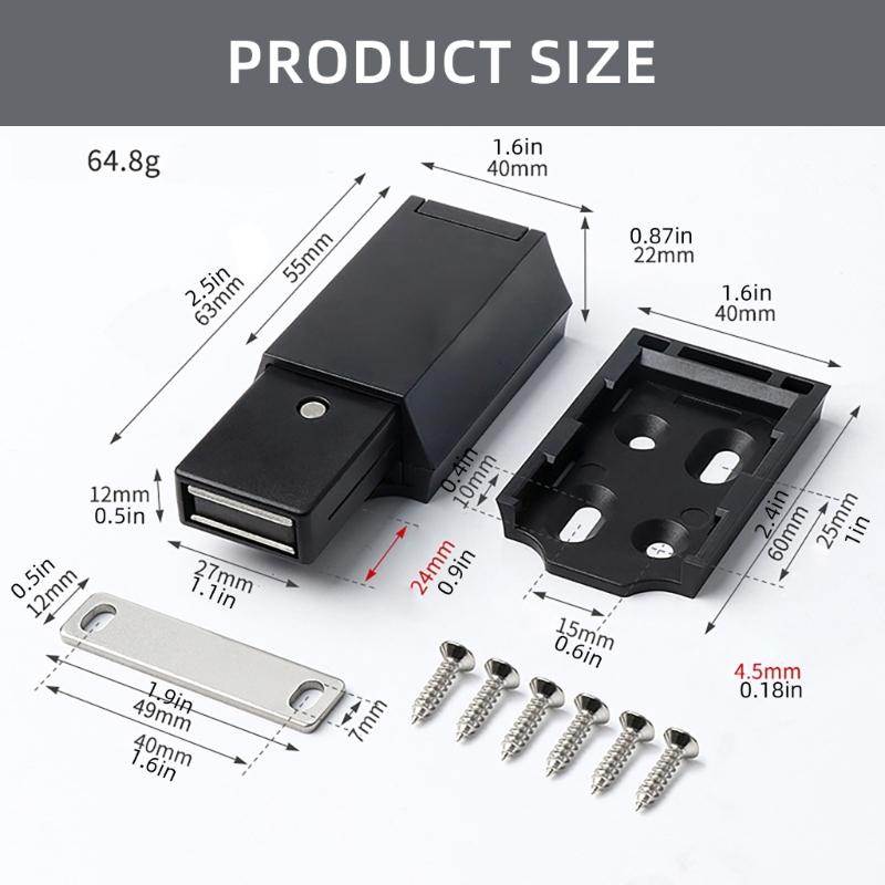 Robusto ABS Portatile Magnetico Push-to-Open Accessorio per Ferramenta per Mobili per Nascondere Ante e Cassetti in Colore Elegante