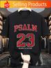 PSALM 23 THE LORD IS MY SHEPHERO Classic Retro Style Round Neck Short Sleeves Machine Washable Ideal for Casual SportWear C