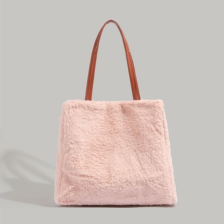 

Autumn and winter bag 2025 new hair bag large capacity bucket bag niche handbag simple shoulder tote bag розовый