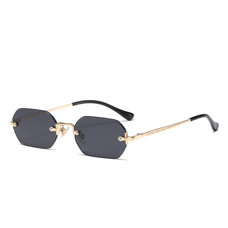 SHAUNA Occhiali da Sole Gotici Senza Montatura Retro Punk Lenti Sfumate UV400