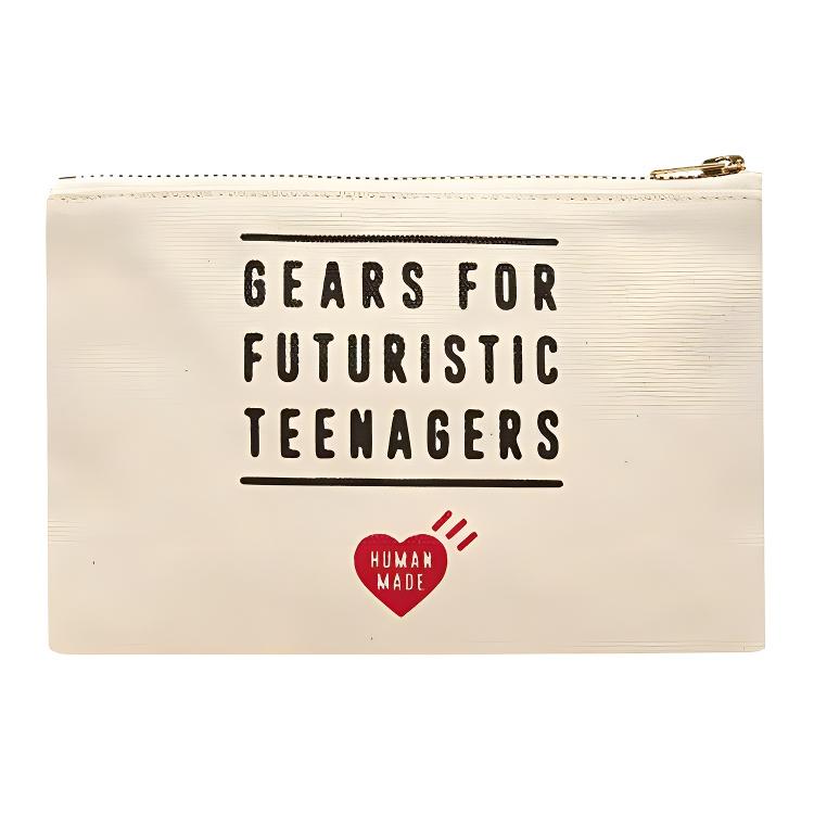 New HUMAN MADE Canvas Bag Clutch Women's White HM21GD034