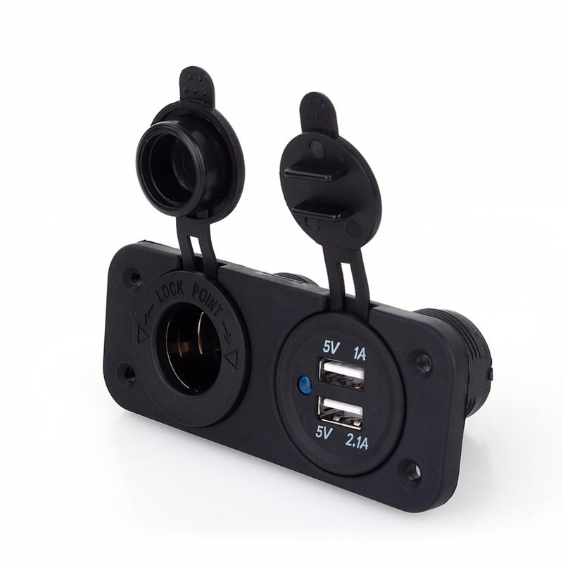 Dual USB Car Cigarette Lighter Socket Splitter 12V Charger Power Adapter Outlet Accessories