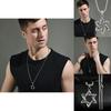 Elegant Six-point Star Hanging Pendant Necklace Crafted From Titanium Steel For Couples