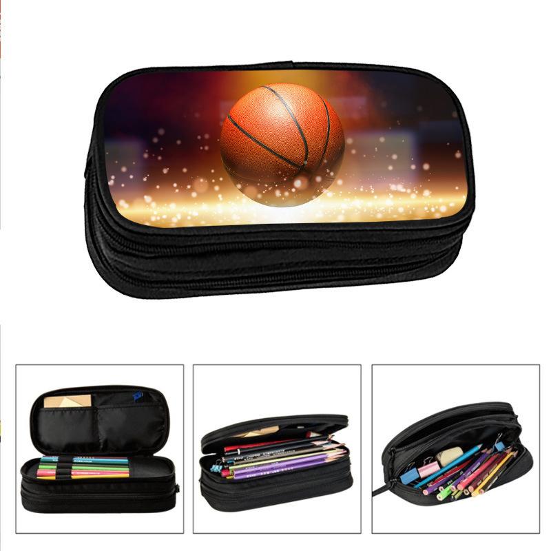 Trousse à Crayons Football Basketball Grande Capacité Multifonctionnelle Étudiants École Primaire Secondaire Fournitures Scolaires Trousse à Crayons Enfant Double Trousse à Crayons