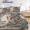 White Tiger Pattern Bedding Quilt Set Quilt Cover Pillowcase Home Decoration Birthday Gift (1 * duvet cover + 2 * pillowcase, without core)