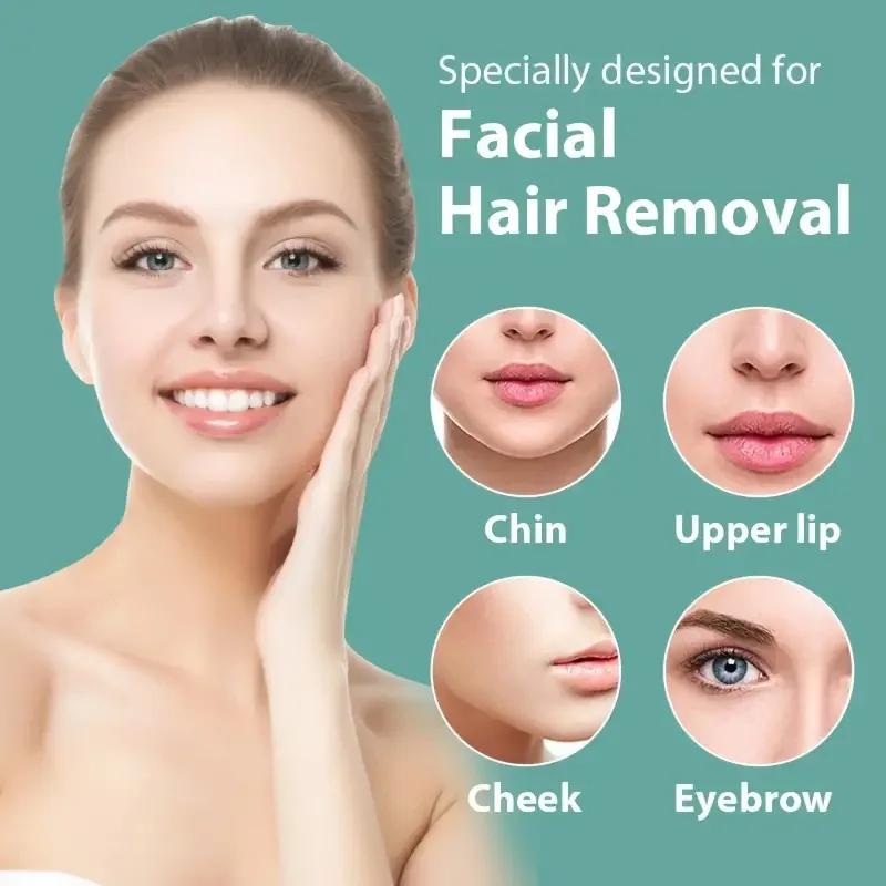 Facial Wax Strips, Facial Hair Removal, Quick and Painless Hair Removal Kit, for All Skin Types, 10 Pieces