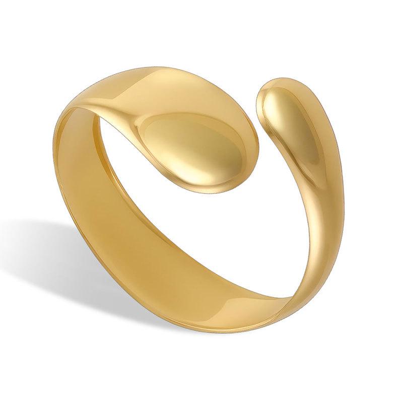 Water Drop Shape Open Cuff Bracelet - Polished Punk Metal Jewelry for Daily Wear