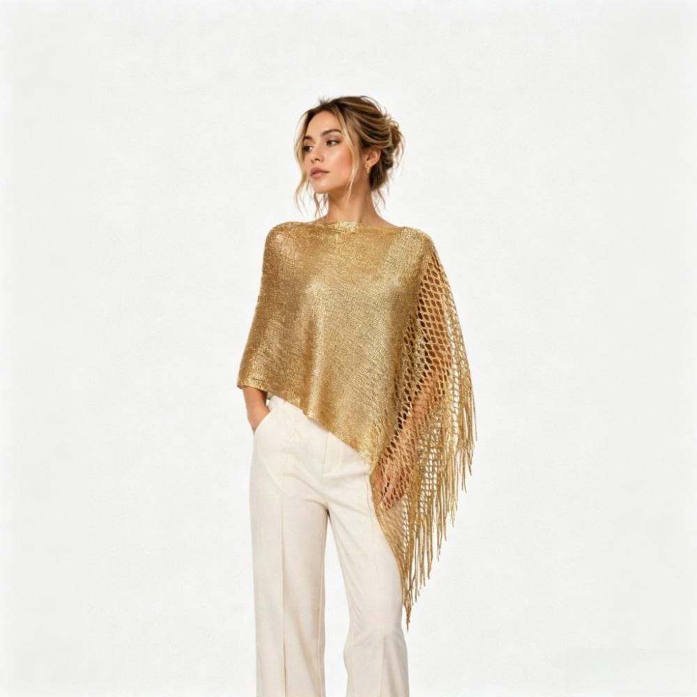 Solid Color Tassel Shawl Trendy Hollow Out Scarf Photo Props Evening Dresses Shawls Dinner Party