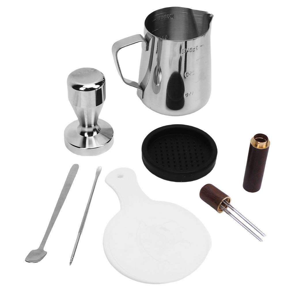 Coffee Making Tamper Set Milk Frothing Pitcher Latte Art Pen Coffee Tamper Mat Needle Type Coffee