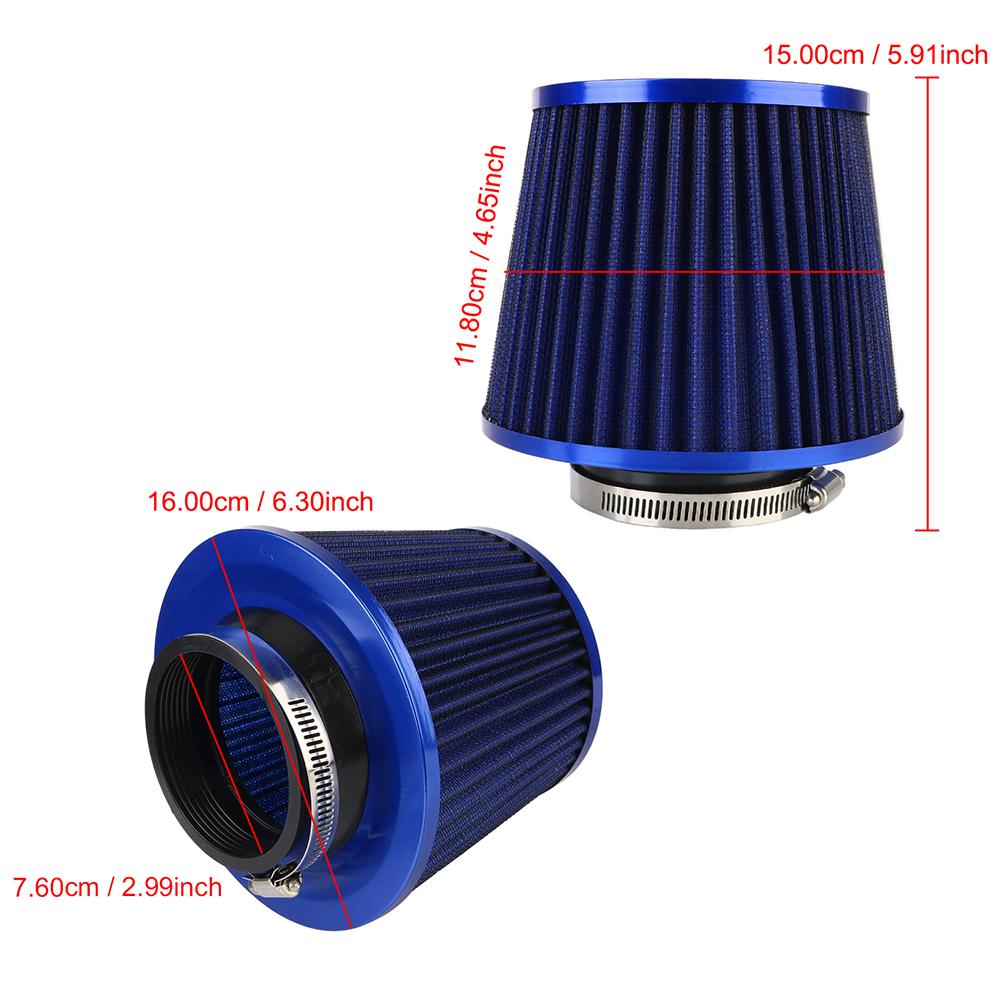 3 Inch Car Air Filters Vent Filter High Flow Intake Kit Mesh Cone 76MM Engine Protector Replacement Auto Accessories Universal