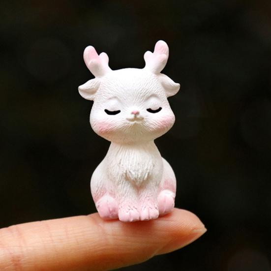 Miniature Deer Figurines Tiny Cartoon Resin Forest Animal Figures for Crafts Fairy Garden Accessories Cake Toppers