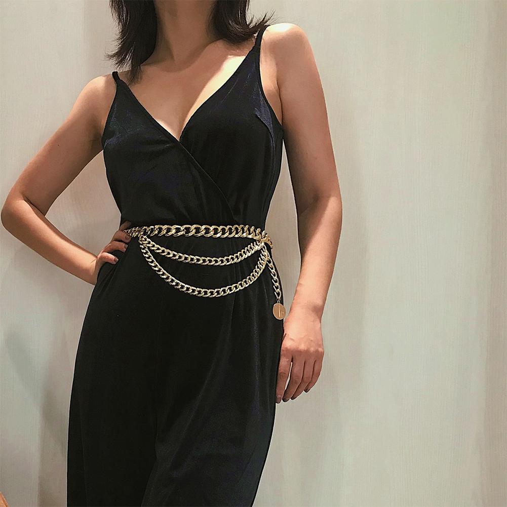 Women Vintage Style Retro Tassels Multiple Layer Waist Chain Embossed Body Chain