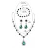 Luxury Sparkling Diamond Exquisite Necklace Earrings Bracelet Three-piece Fashion Water Drop Bridal Jewelry Set