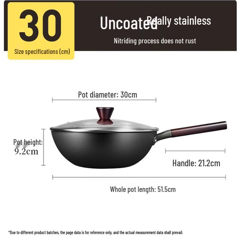 COOKER KING 30cm Nitrogen Anti-Rust Cast Iron Wok