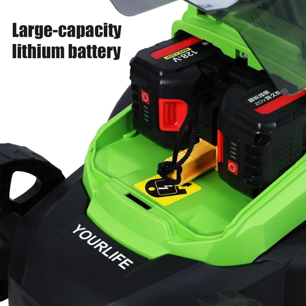 Cortador de Grama Sem Fio, 1600W 3600Rpm Cortador Elétrico com Altura Ajustável | Cortador de Grama de Empurrar Autopropelido para Trabalho Fácil no Jardim