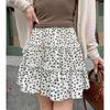 Women Korean Printed Skirt A-line Sweet Ruffle Slim Mini Cake Skirt Elastic Waist Elegant QT2619