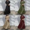 Spring Summer Womens Casual Dress With Vneck Short Sleeves And Asymmetric Fish Tail For Fashionable Wear