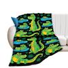 Green Cartoon Crocodile Printed Blanket for Sofa Travel Camping Living Room Office Conditioning Blanket for All Seasons Gifts