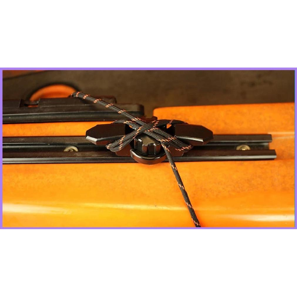 Marine Fishing Kayak Anchor Cleat Track Mount Line Cleat Deck Line Rope Tie for Rail Mount Canoes Boats Decks Rowing Accessories
