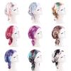 2Pcs Satin Printed Triangle Hat, Headscarf Hat, Turban Hat, Pirate Hat, Cloth Hat