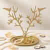 Deer Branching Jewelry Stand Tone Tray Ridged Edge Decor Piece