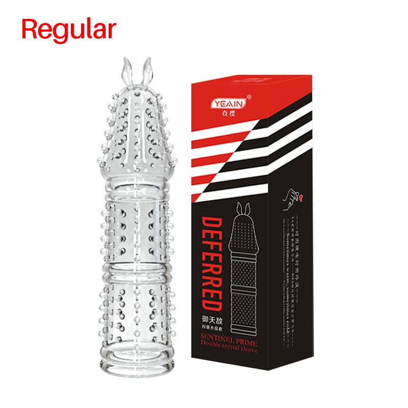 Crystal Condoms Penis For Men Couple Extender Sleeve Enlargement Silicone Condom