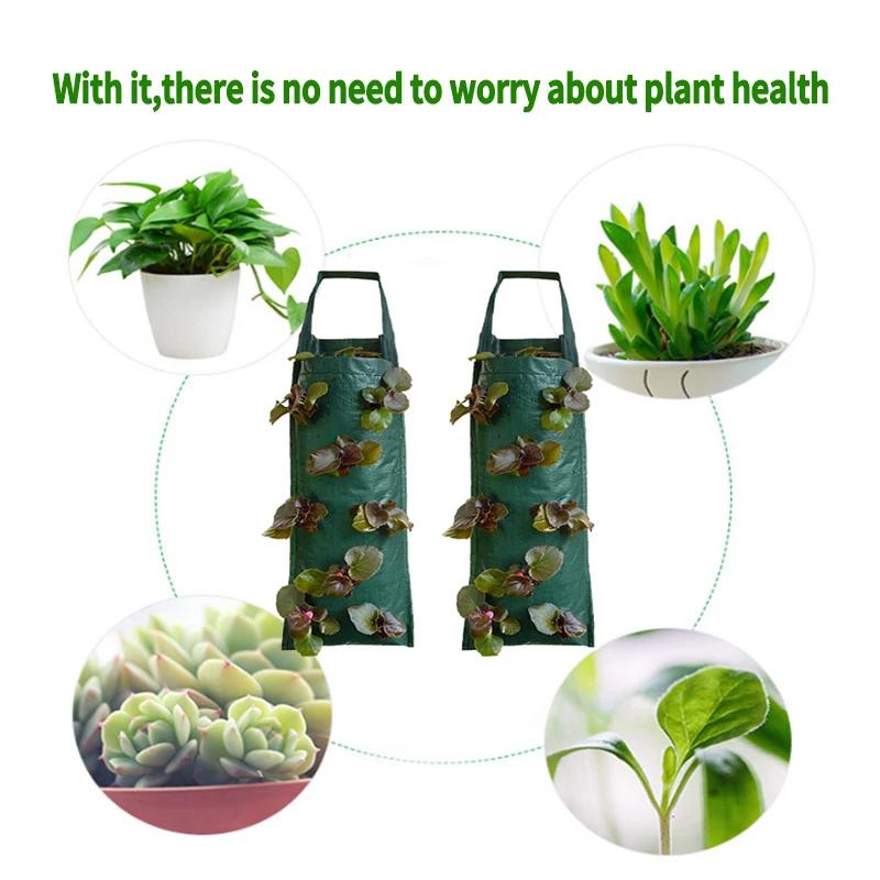 Hanging Grow Bag Strawberry Flower Planter Pots Vertical Garden Vegetable Planting Pots Indoor Outdoor Garden Accessories