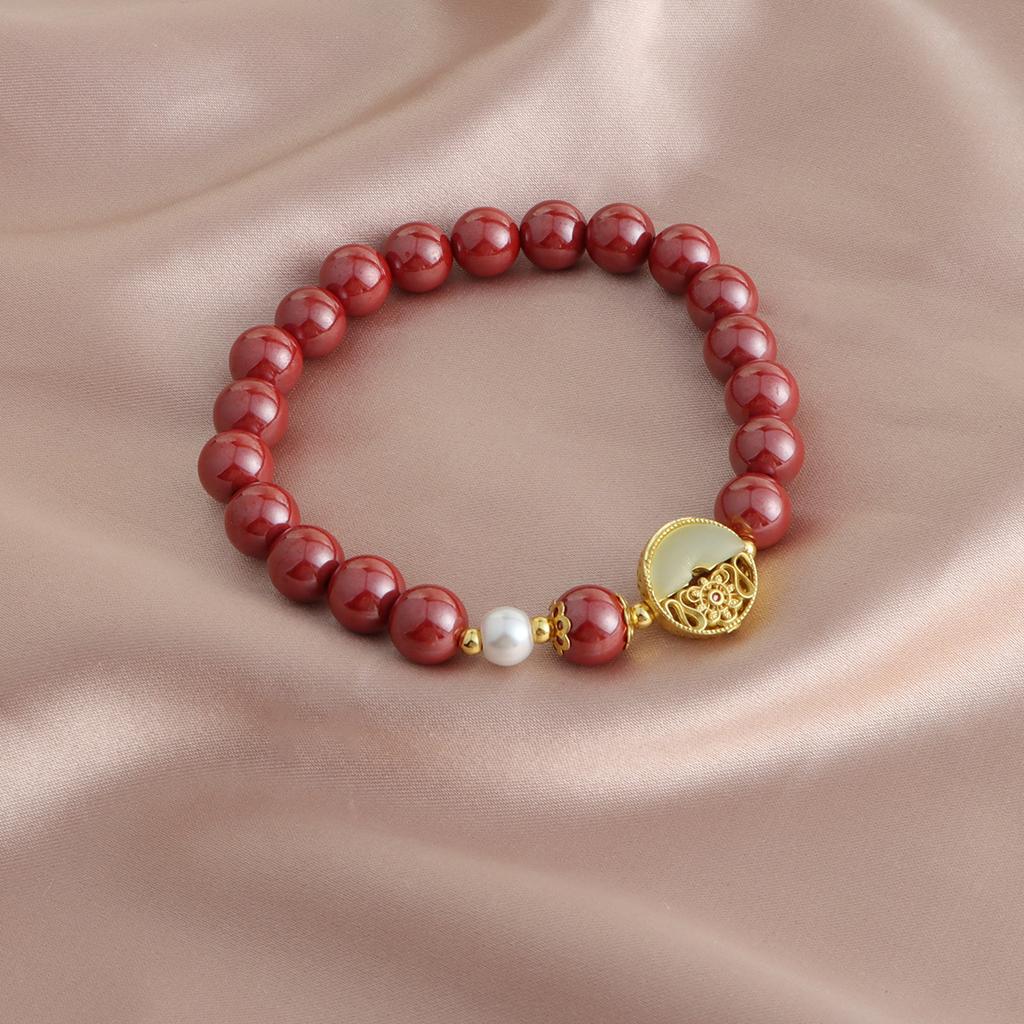 Raw Ore Emperor Sand Single Ring Bracelet Fugui Bamboo Transfer Beads Freshwater Pearl Bracelet Purple Gold Sand Natal Year