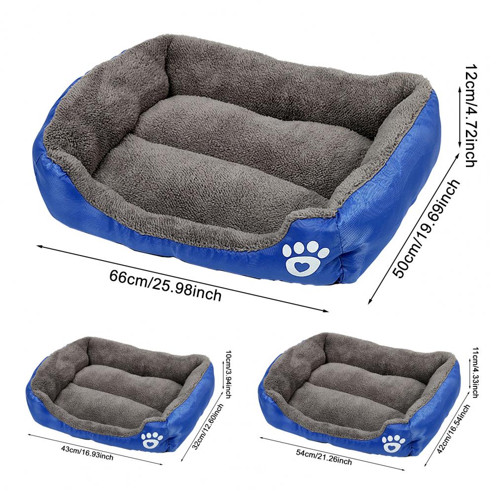 Rectangle Fluffy Dog Bed Washable Plush Pet Bed with Bolster Neck Support Comfy Warm Puppy Bed for Indoor Cats Small Medium Dogs