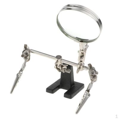 Helping Hands Glass Auxiliary Alligator Clips – 5x Magnifying Lens for Jewelry Crafting Repair