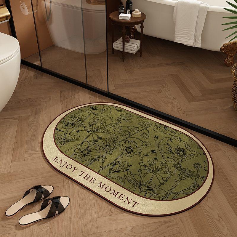 American Retro Bathroom Floor Mat, Diatom Mud, Water Absorption, Non-slip and Quick-drying Floor Mat