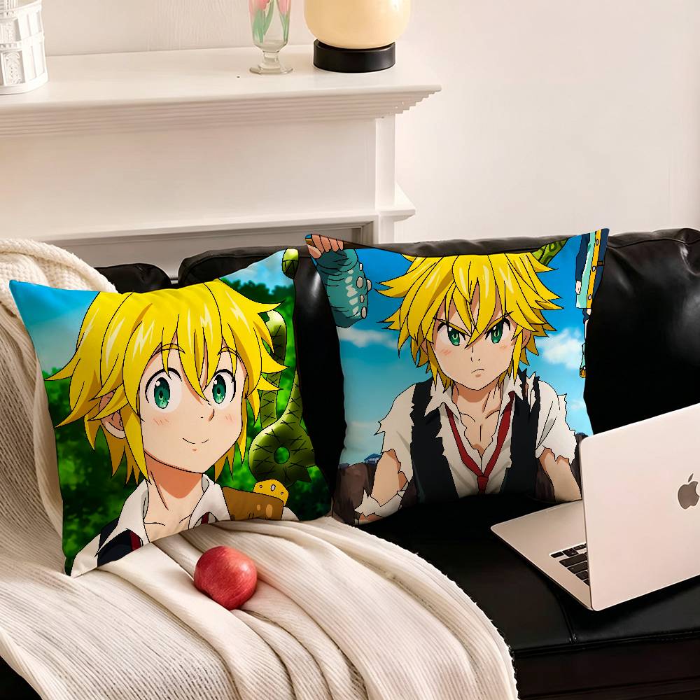 1pc Meliodas Anime Cartoon Characters Pillow Case Fashion Square Pillowcase Bedroom Sofa Room Ins Decoration Leisure