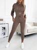 New Autumn Winter Waist Shaping Casual Sports Set with Hood Top and Pants Outfit