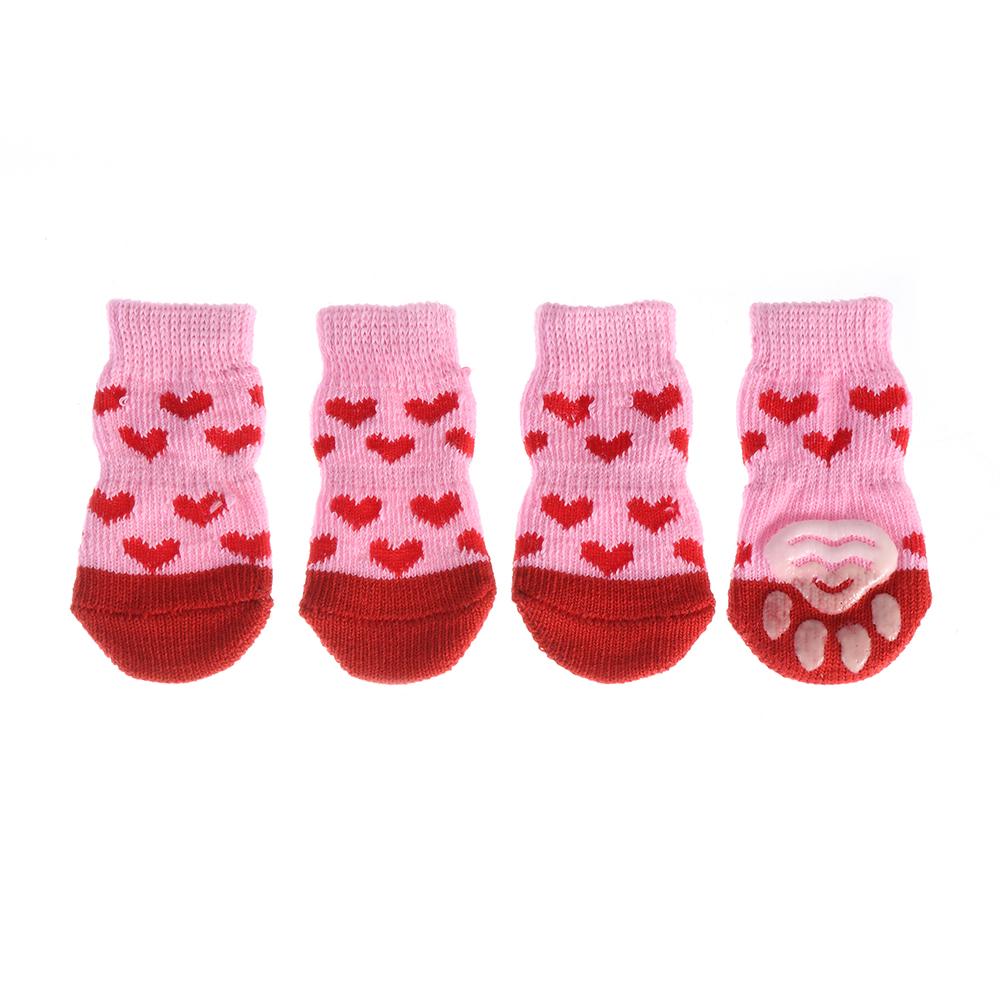 4Pcs/set Fashion Pet Supplies Cats Shoe Dog Shoes Anti-Slip Puppy Boots Knitted Socks