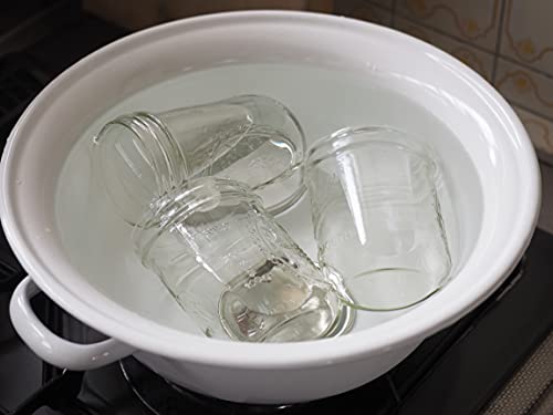 Nodahoro Emaljerad Balja, Värmetålig, 32 cm, med Handtag, Tvättbalja, Fotbad, Blötläggningstunna, Vit, Tillverkad i Japan, TA-32