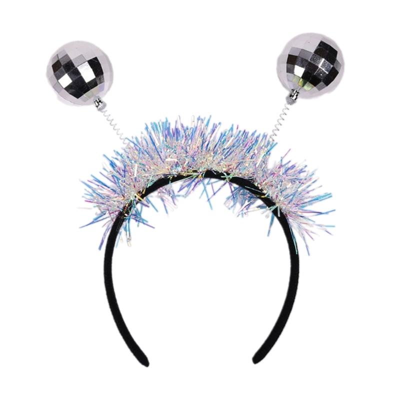 

Shining Dancing Party Hairband Glittering Disco Ball Hairhoop for Night Event Halloween Party Costume Accessory Headwear