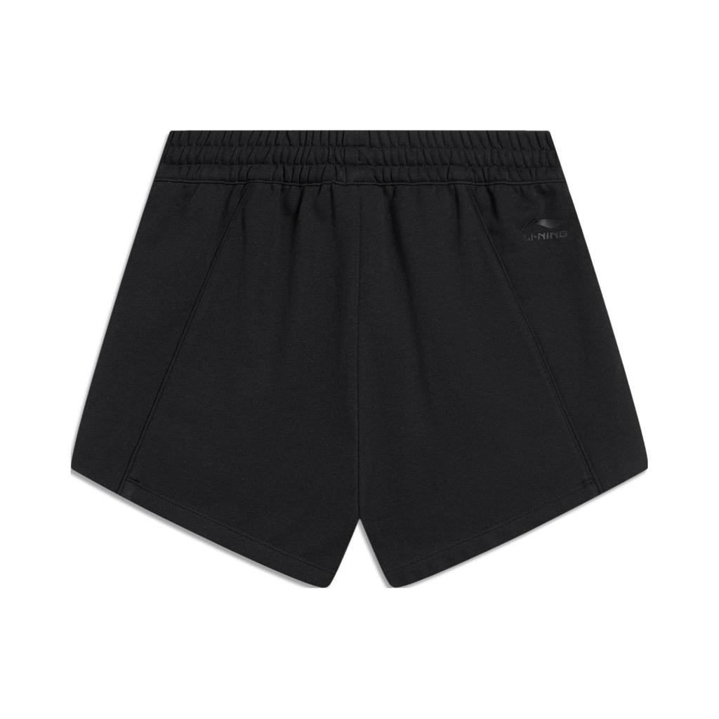 Li Ning X HZW Collaboration CF Su Series Solid Color Sports Shorts Women Shorts Black AKST728-3