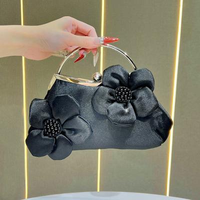 Borsa a mano floreale alla moda per banchetto, Borsa da sera, Borsa a tracolla con catena, Borsa a spalla singola