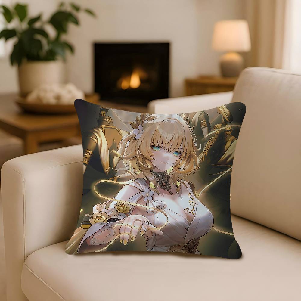 Anime Honkai Star Rail A-AglaeaS Office Cushion Pillowcase Car Cushion Cover45X45CM Lumbar Pillowcase Sofa Pillowcover