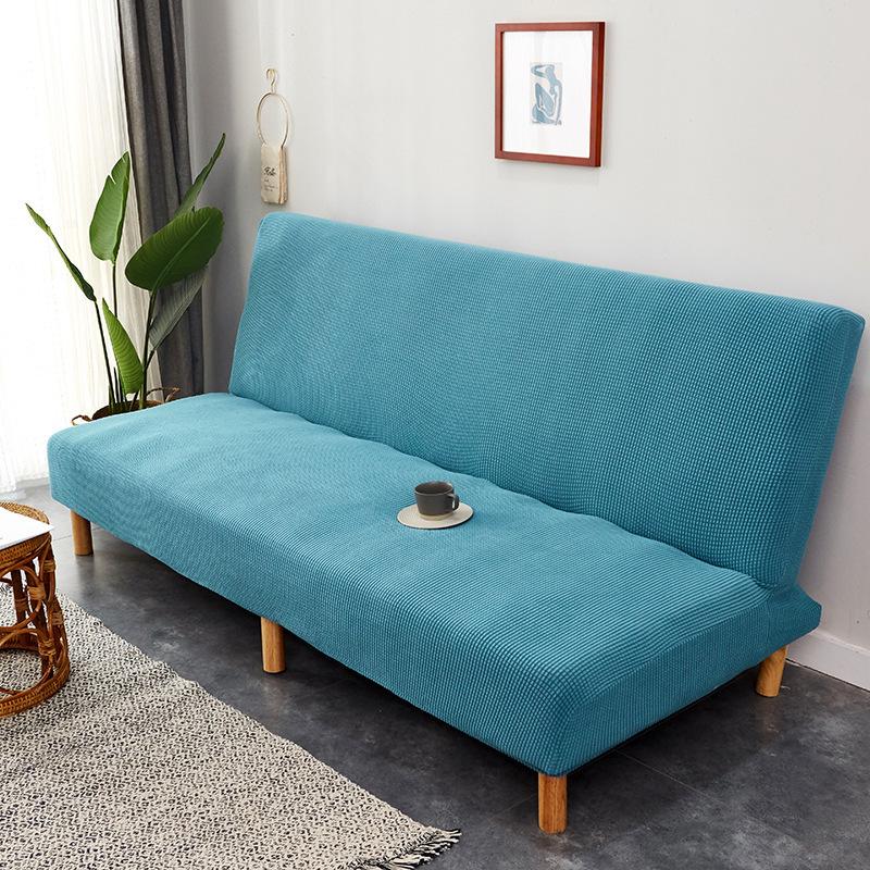 Univerzální elastický skládací potah na pohovku bez loketní opěrky, přehoz na línou pohovku