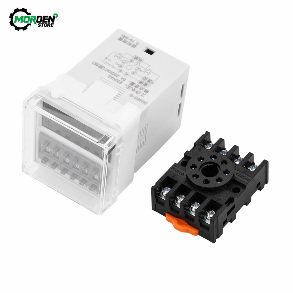 DH18S-S 1.1s-991h Relay AC 111V 111V DC 11V 11V Repeat Cycle SPDT Timer Switch Relay and Socket Base DH18S Din Rail Power Supply