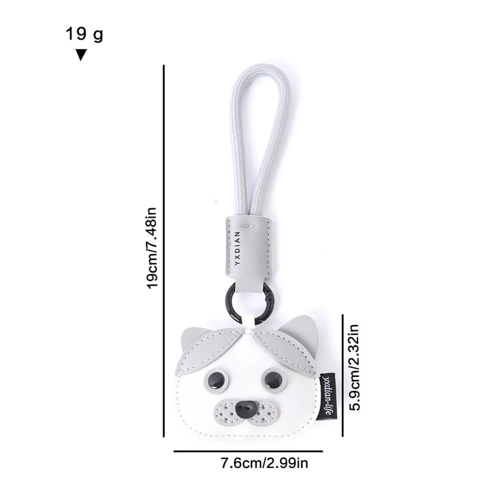 Lovely Puppy Key Chains Durable Strap High Quality PU Cartoon Dog Pendants Woman's Handbag Ornaments