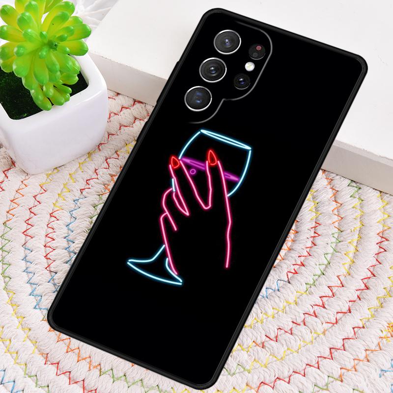 Neon Light Silicone Phone Case For Samsung Galaxy note 10 pro S26 S25 S24 S23 S22 S21 Plus S25Ultra Capa Cover