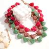 New Trendy Multicolor Resin Heart Beads Chain Necklaces for Women Minimalist Handmade Acrylic Love Choker Party Jewelry Gift