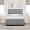 Boxspring bed with headboard Light Gray 140 x 190 cm Fabric