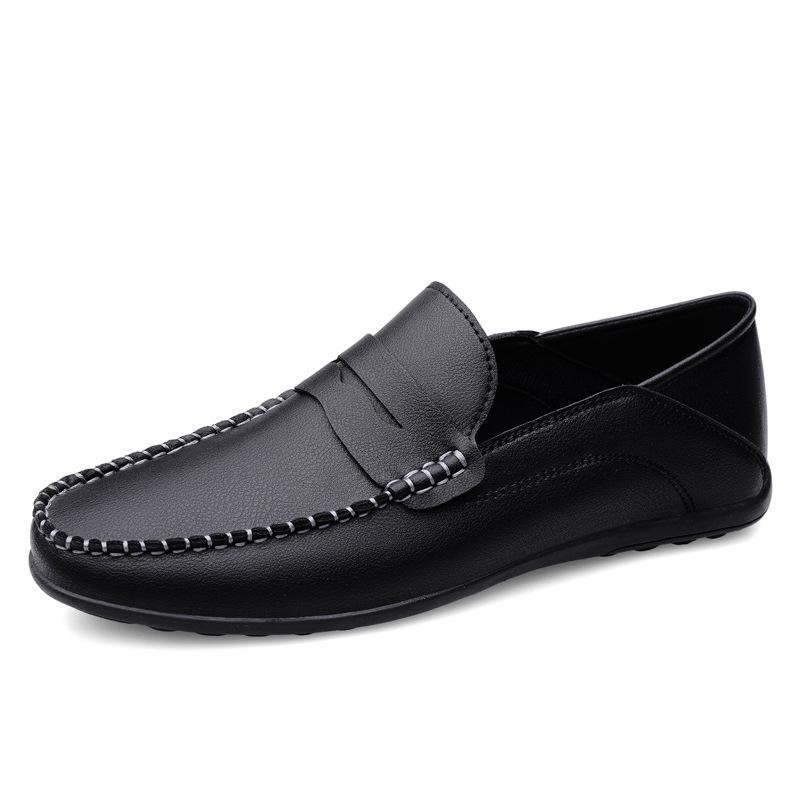 Fashion Spring Autumn Men Casual Shoes Fashion Handmade Microfiber Loafers Comfortable Breathable Non-Slip Rubber Sole Flat Shoes