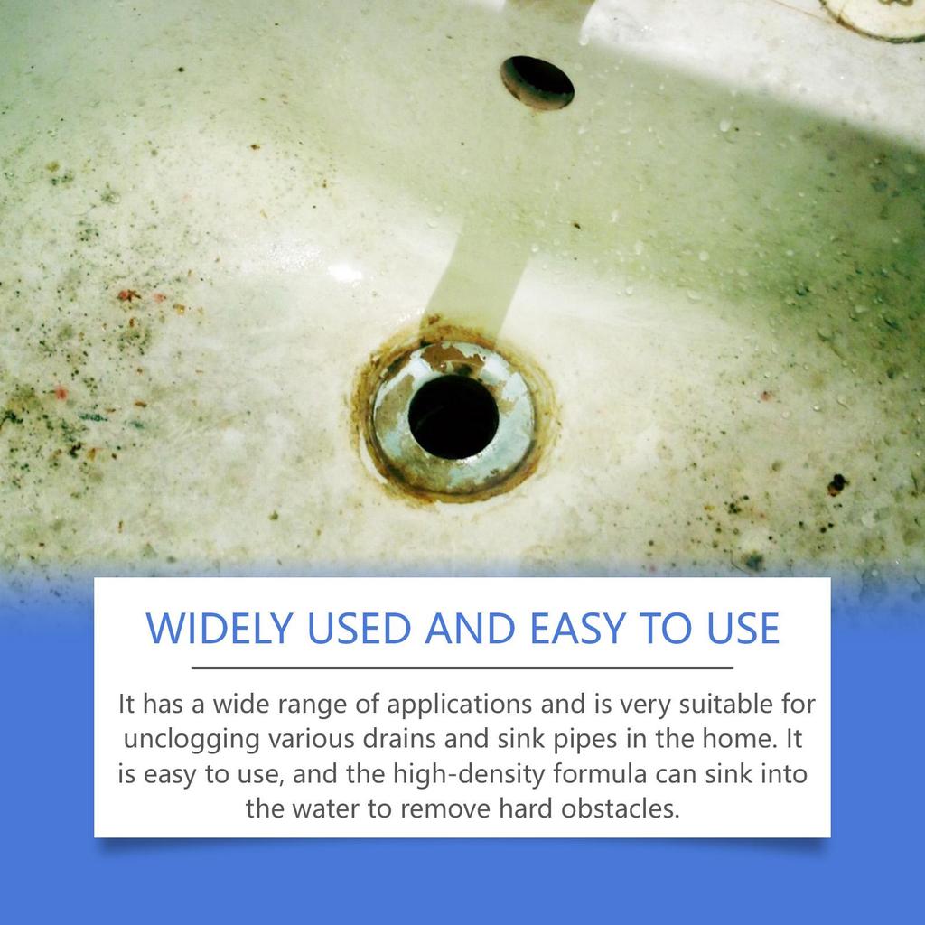 Pipe Unclogging Agent Sink Drain Kitchen Toilet Pipe Cleaning Dissolving Anti-Blocking Unclogging Powder