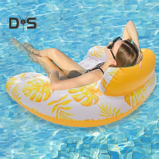 Inflatable Pool Float for Adults PVC Pool Floating Lounge Chair with Cup Holder Summer Beach Pool Lounger for Party Water Fun