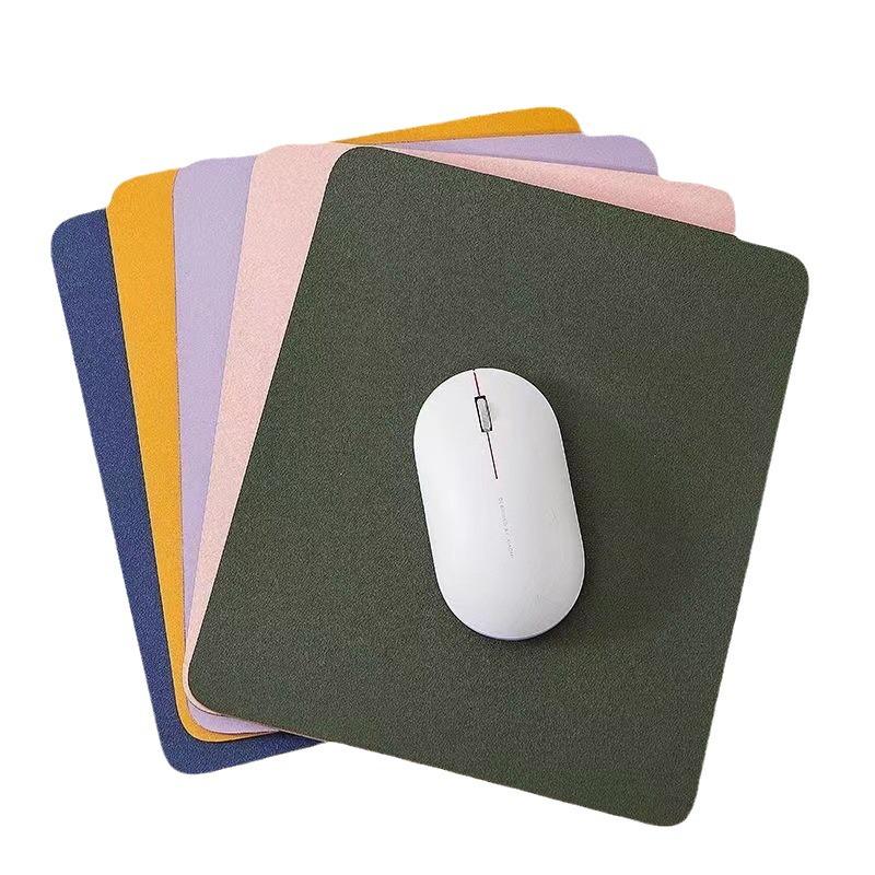 Anti-Slip Solid Color Leather Mouse Pad - Simple Desk Mat