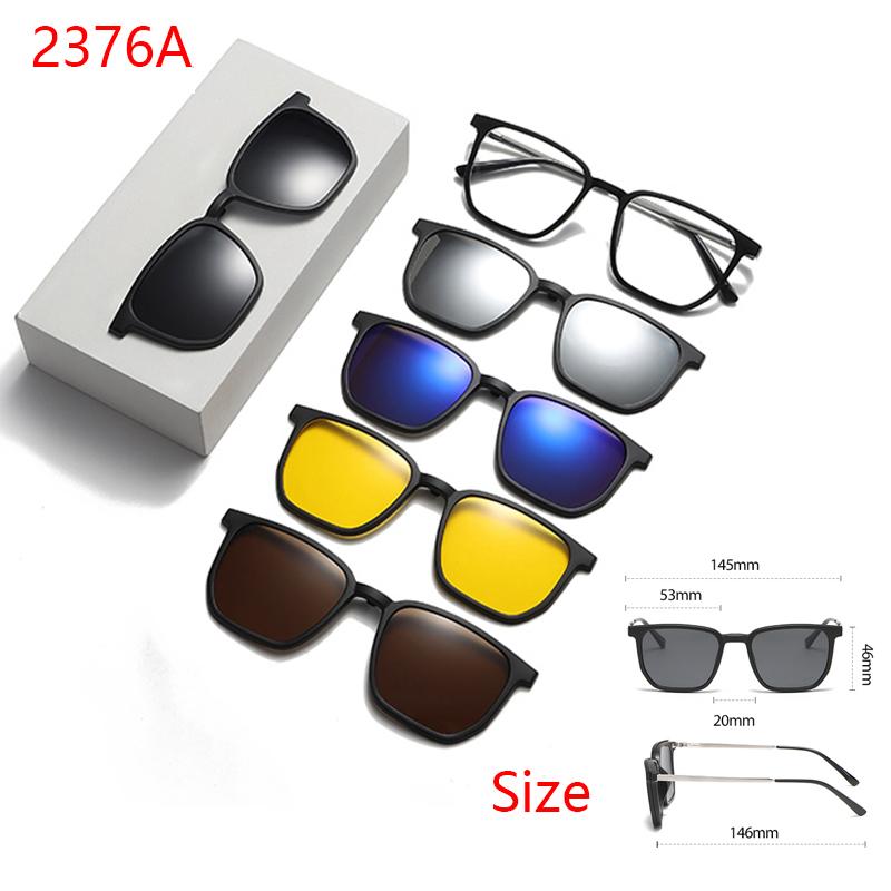 

Frame Glasses Magnetic Snap-on Lenses Multi-Color Interlocking Lens Pieces Driving Sunglasses Black Polarized Sunglasses 6 IN 1